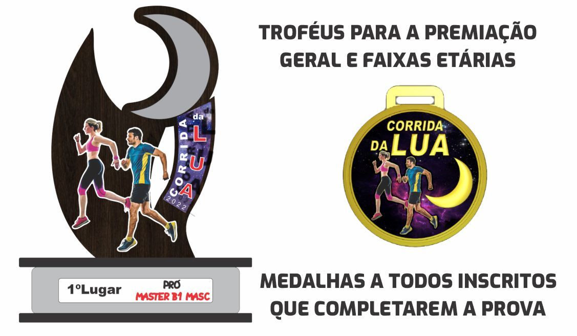 medalha trofeu corrida da lua