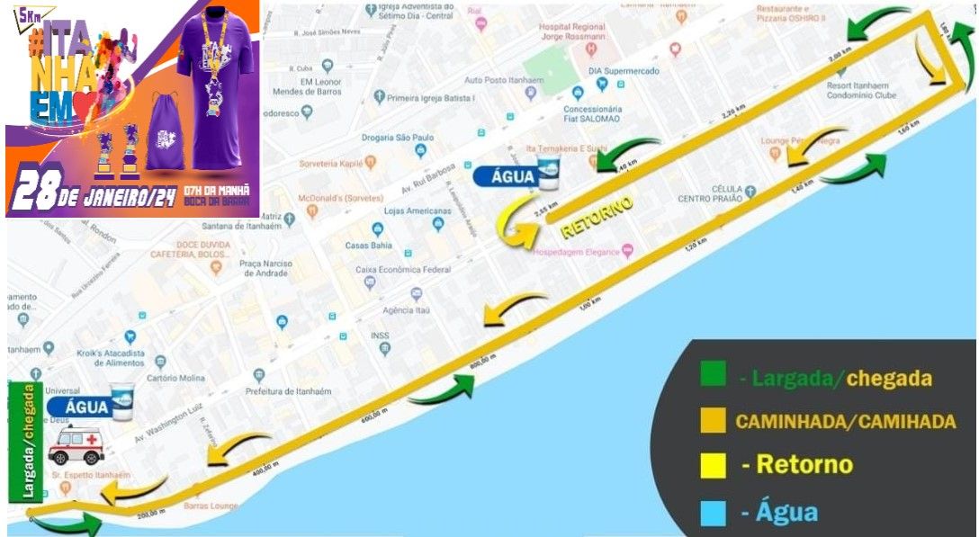 mapa corrida verao