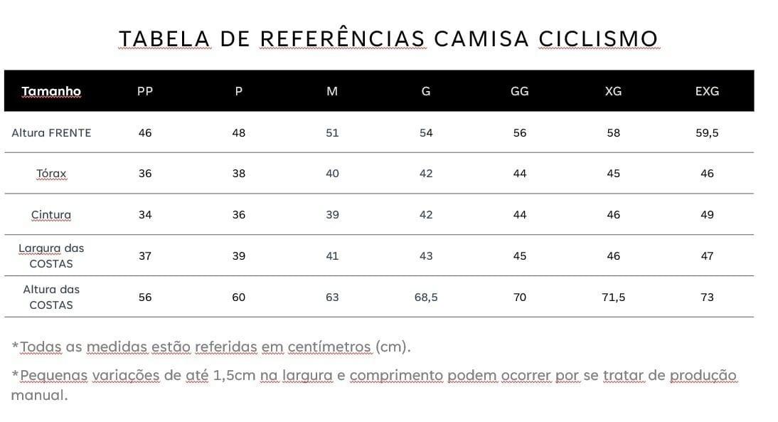 tabela camisas