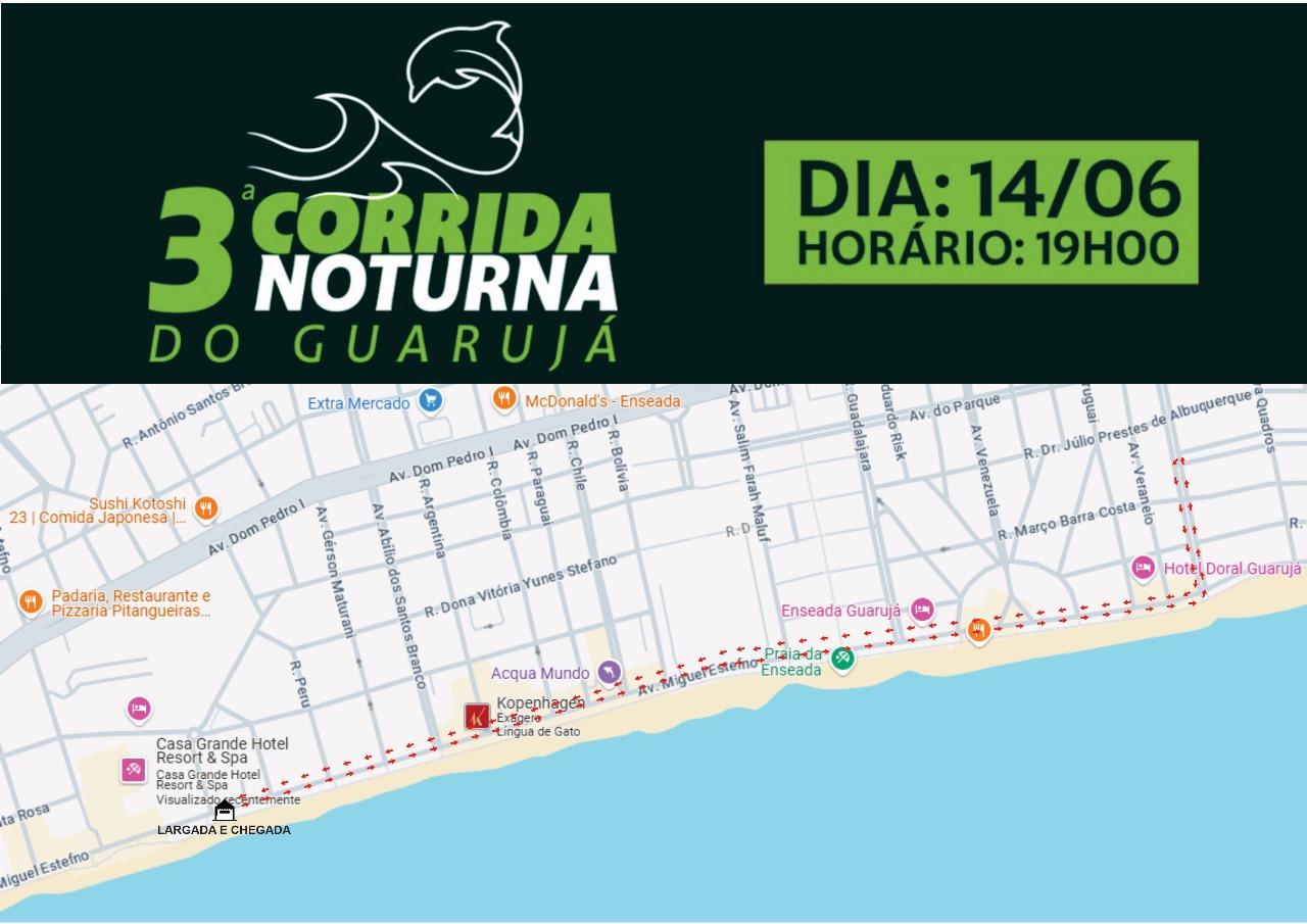 mapa corrida noturna 2025