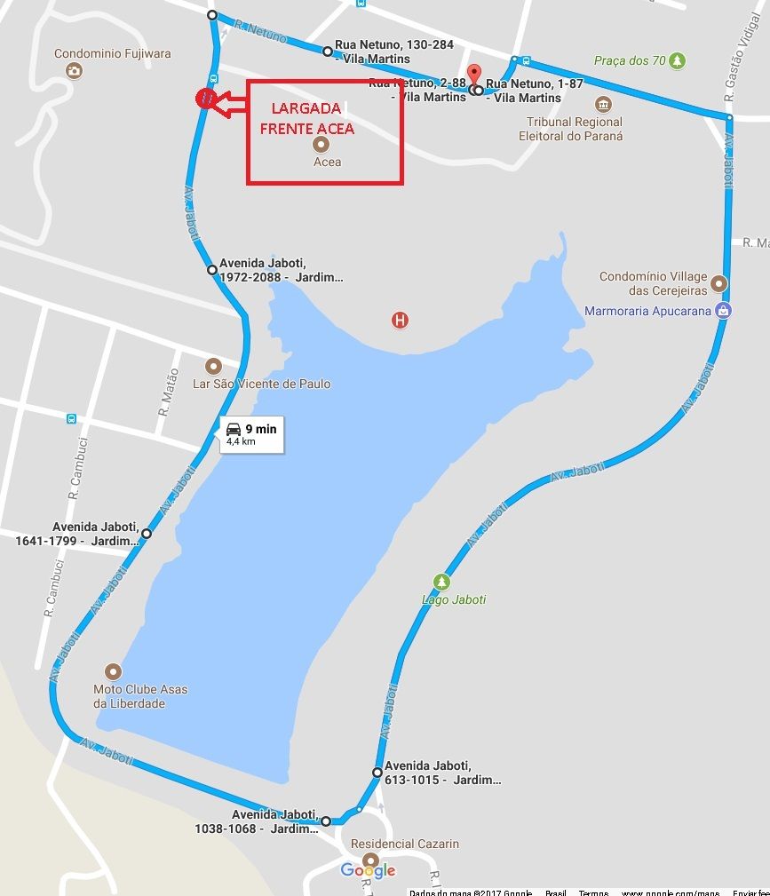 Percurso Corrida Santo Trevisan