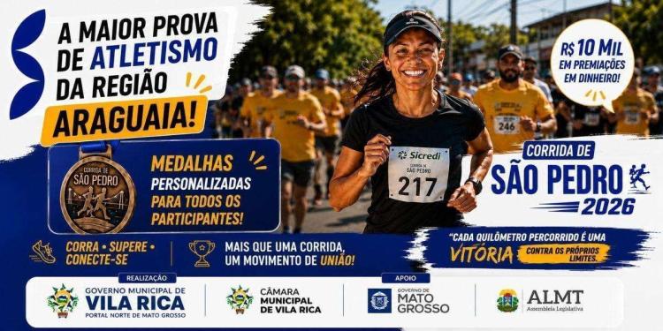 CORRIDA DE SÃO PEDRO 2026 – VILA RICA – MATO GROSSO