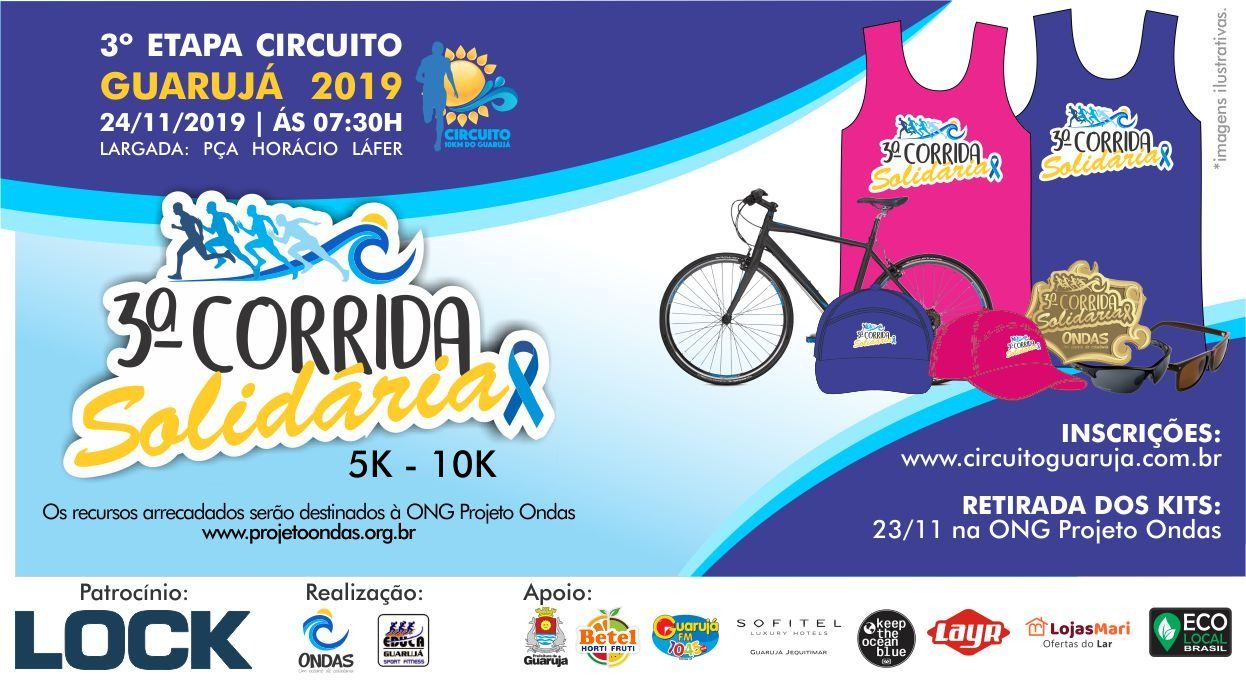 3ª Corrida Projeto Ondas - 3ª Etapa Circuito Guarujá 2019