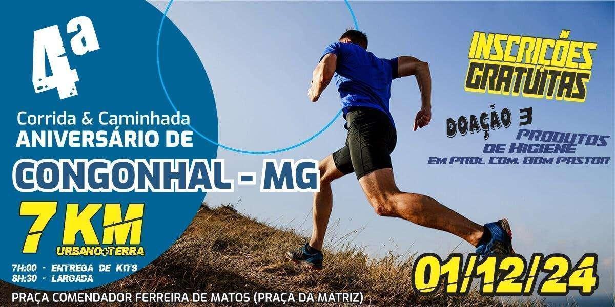 Corrida e Caminhada - Aniversário de Congonhal MG 2024