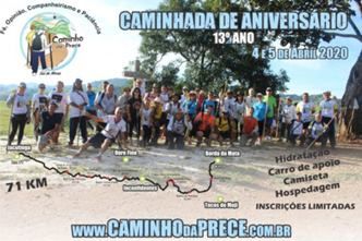 Trekking - Caminho da Prece – dias 04 e 05 de Abril 2020