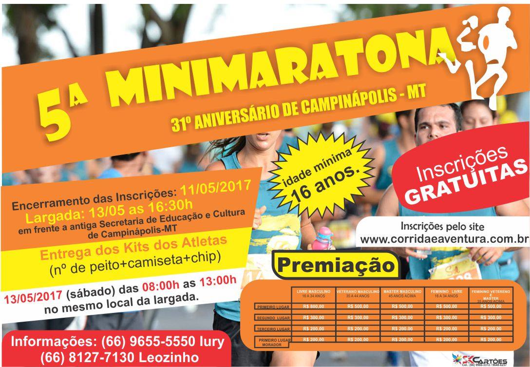 5ª Minimaratona: 31º Aniversário de Campinápolis