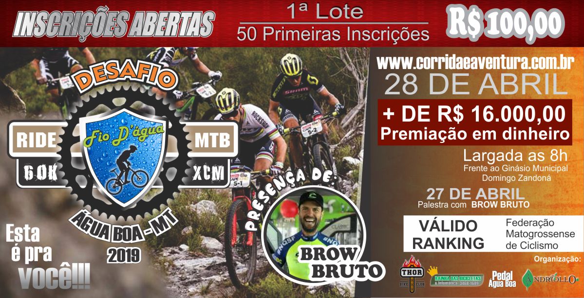 1º. Desafio Ride MTB  Fio D’Água 60K XCM 
