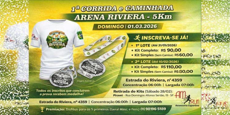 1ª CORRIDA E CAMINHADA ARENA RIVIERA