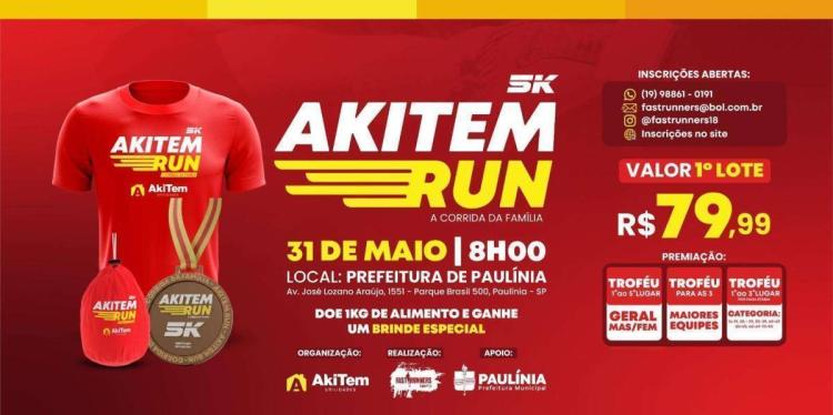 Corrida Aki Tem Run Paulínia 5k - 2026