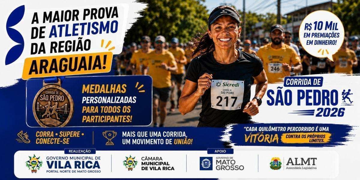CORRIDA DE SÃO PEDRO 2026 – VILA RICA – MATO GROSSO