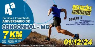 Corrida e Caminhada - Aniversário de Congonhal MG 2024