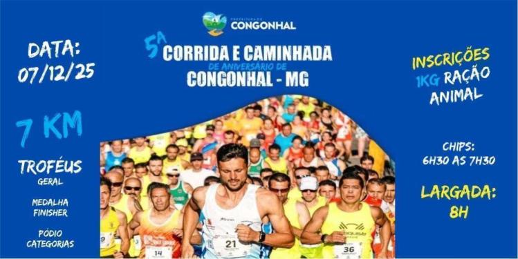 Corrida e Caminhada - Aniversário de Congonhal MG 2025
